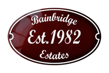 Load image into Gallery viewer, SANDHOLM NAME PLATE porcelain enamel sign