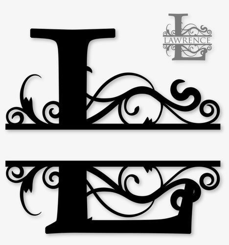 Split Regal Monogram Metal Art Wall Decor